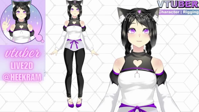 Draw and rig 2d vtuber model, live2d model,2d vtuber design,rigging ...