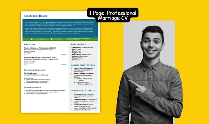 do professional marriage CV and biodata writing services