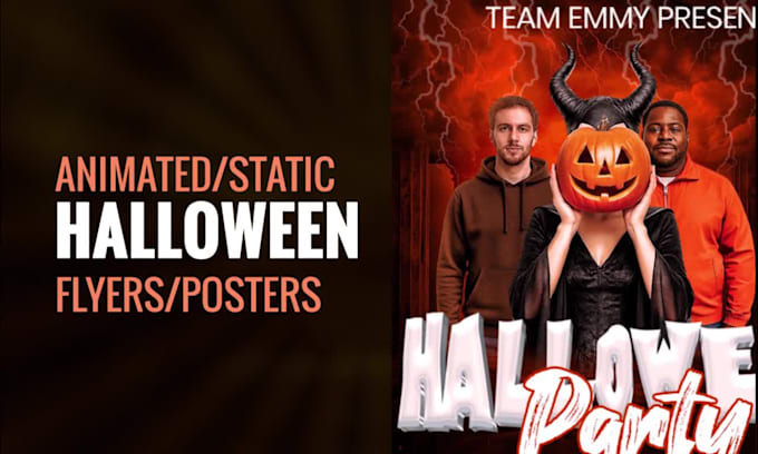design and animate premium halloween event and party flyer