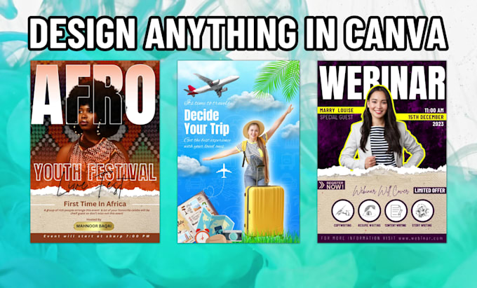 design stunning canva flyer or anything using canva
