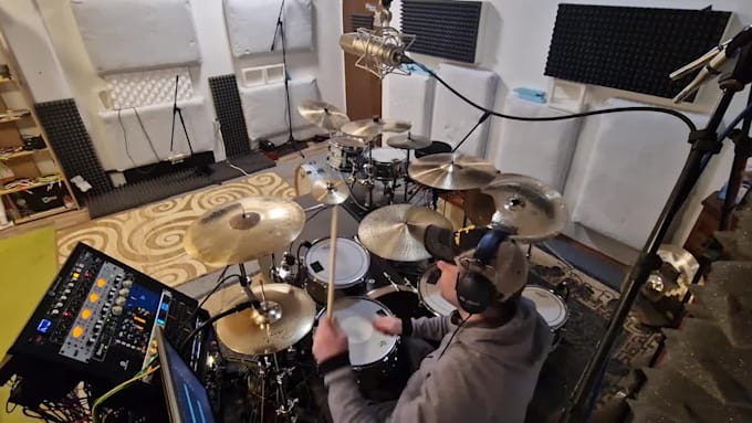track drums in a pro studio designed for drum tracking and mixing