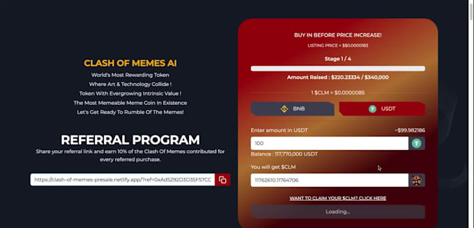 create custom crypto presale or staking dapp for your token
