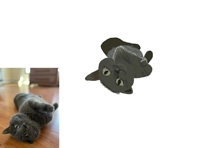 draw your cats portrait in a hand drawn adorable style