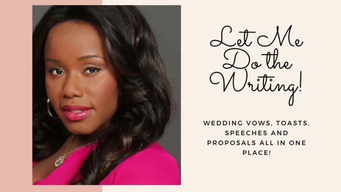 write a heartfelt wedding speech vows or proposal for you