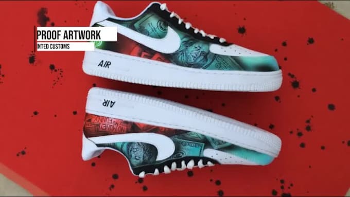 Personnaliser peinture illustration nike af1 jordans sneaker chaussures coups de pied