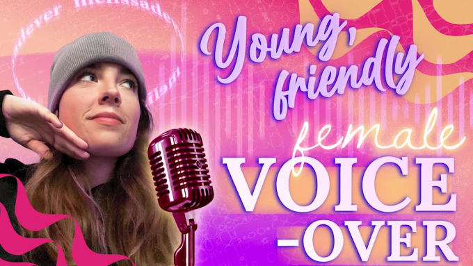 I will record a young, friendly female voice over