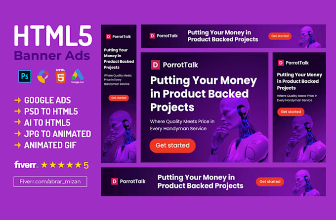 design animated HTML5 banner ads for google display ads