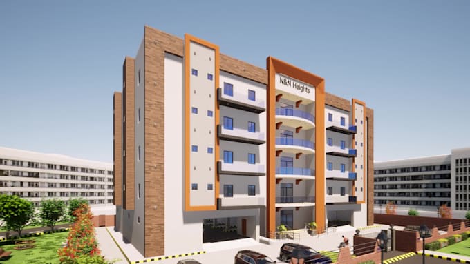 do architectural 3d visualization and 3d modeling of a house