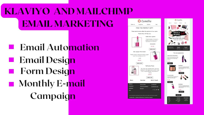 manage klaviyo and mailchimp campaign , design template