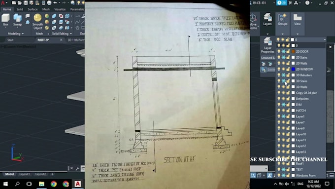 draw architectural plans in autocad 2d and also their 3d and sections if require