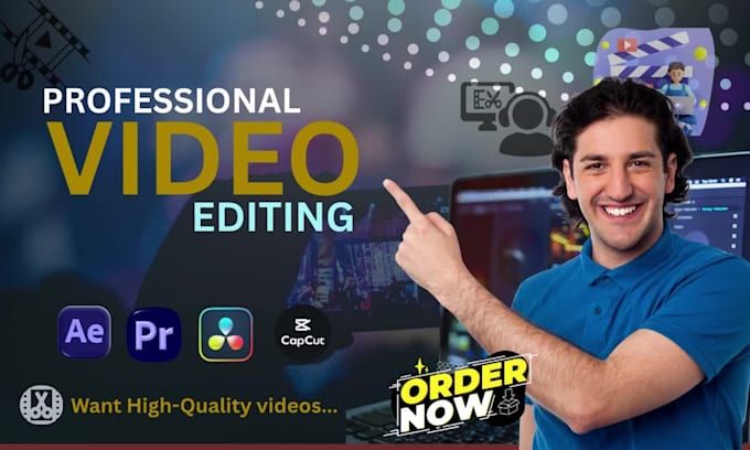 edit pro videos using adobe premiere pro, after effects, capcut, davinci resolve