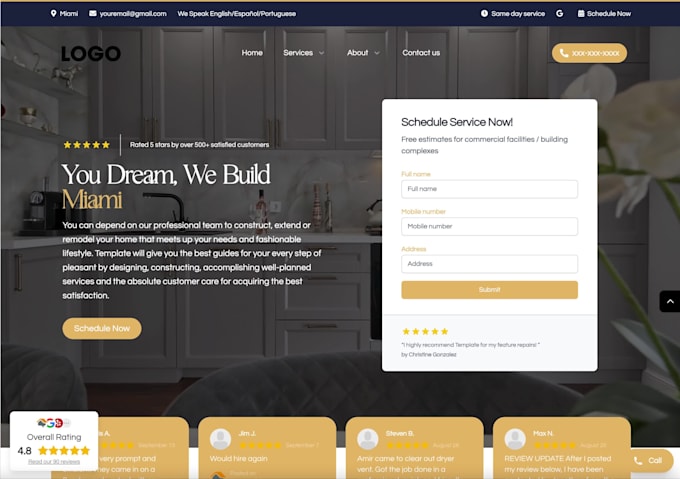 create a premium construction remodeling website for you