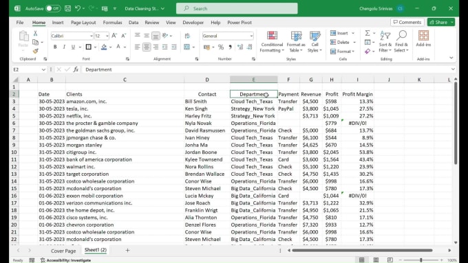 Clean, organize, format, merge and split excel data by Srinivas_che ...