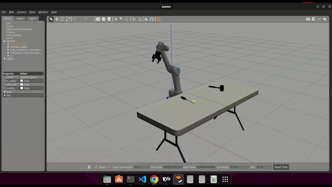 simulate robotic arm in ros2 using moveit in gazebo