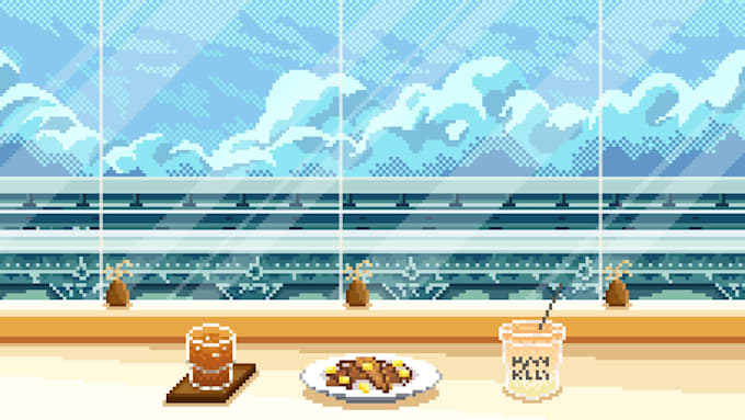 make pixel art background or landscape for you
