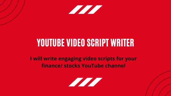 Write a youtube script for your finance channel by Amicablewriter1 | Fiverr