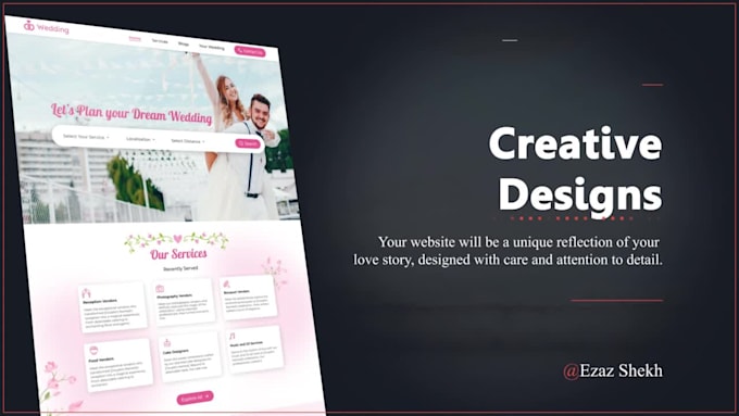 create premium wedding website