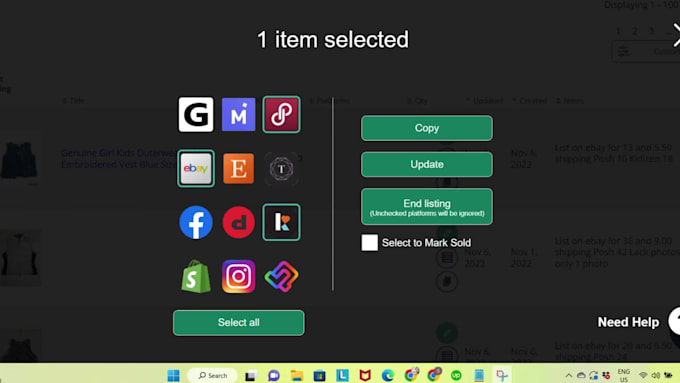 make item descriptions, cross post to multiple platforms using list perfectly