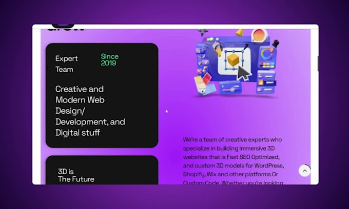 develop an attractive 3d wordpress website with smooth interactions