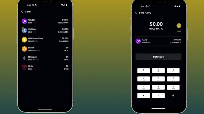 develop solana crypto wallet for send, receive, and swap