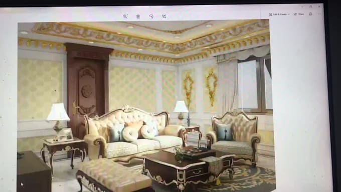 render 3d classical interior