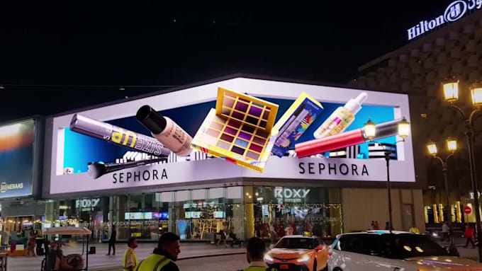 create stunning 3d anamorphic animation  3d billboard animation 3d cgi animation