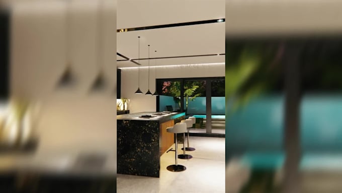 create 3d architectural interior rendering for social media