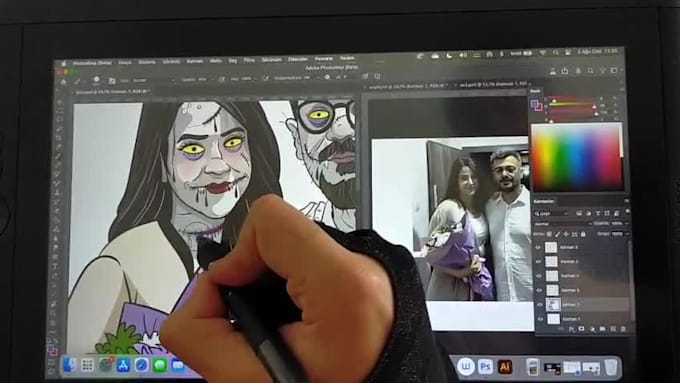 draw your portrait or character in the tim burton style