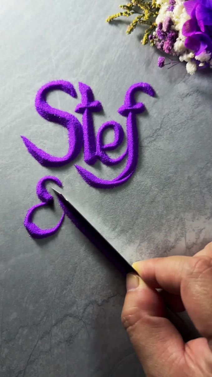 write your name or custom message in beautiful sand art