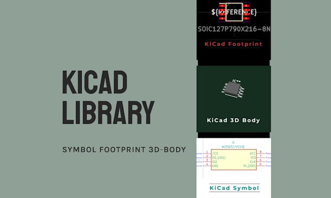 Make a custom kicad schematic symbol and footprint library by Twotool