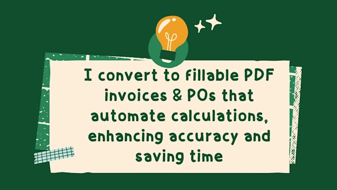 convert to fillable PDF invoice or purchase order with auto calculation