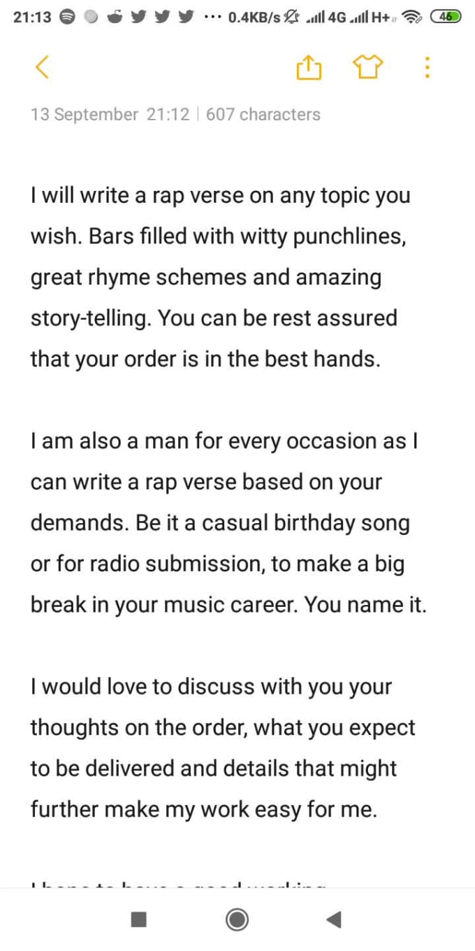 Write a rap verse for you by Bhaelar_kush  Fiverr