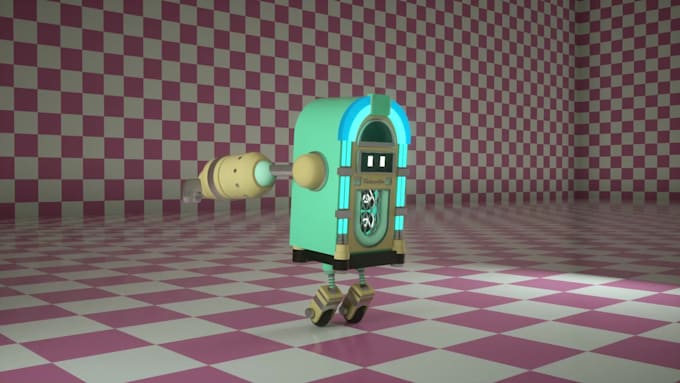 do 3d modeling robot in cartoon style for you