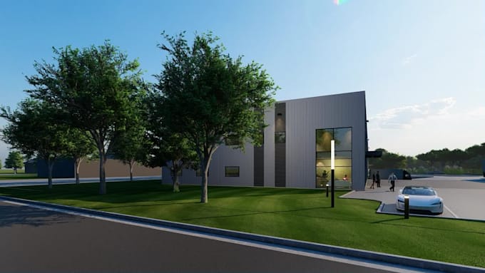 design warehouse industrial buildings walkthrough animation