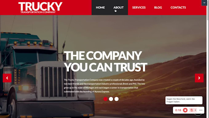 build trucking website, logistics website, dispatch website freight broker cargo