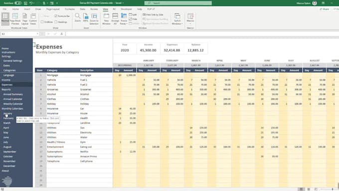 give you a stunning bill payment calendar template