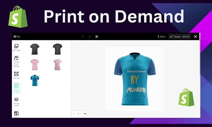 create a professional shopify print on demand pod store with winning products