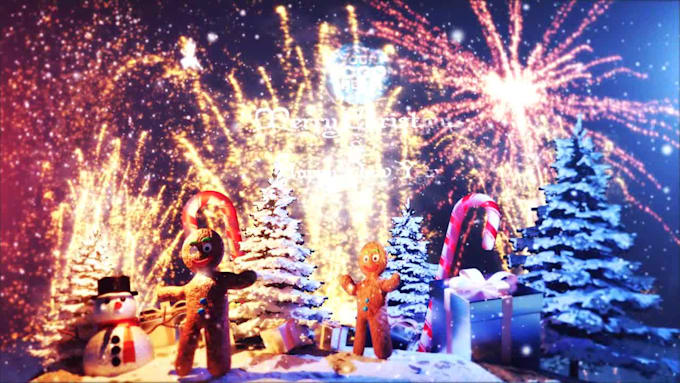 customize funny christmas and new year greetings video