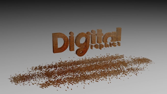 create wood cutting 3d text or logo animation