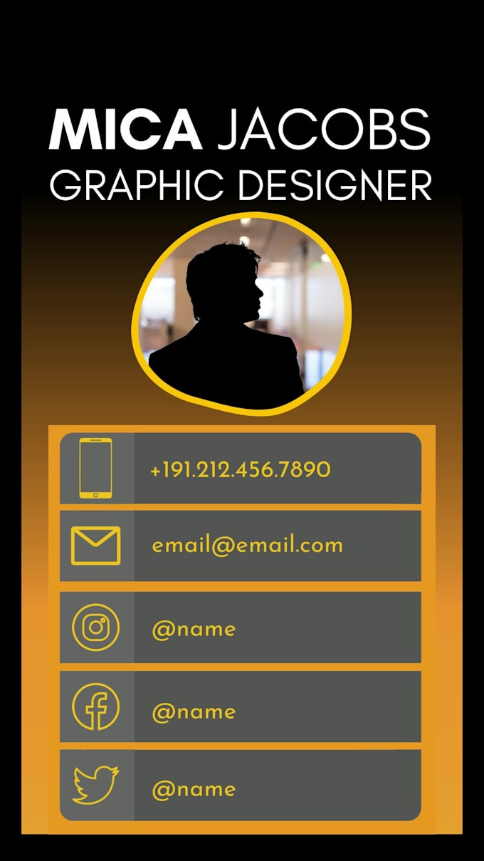 design a professional printable and digital, business card vcard