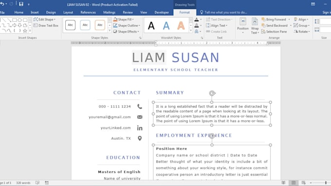 design your teaching resume or cv and cover letter in google docs or ms word