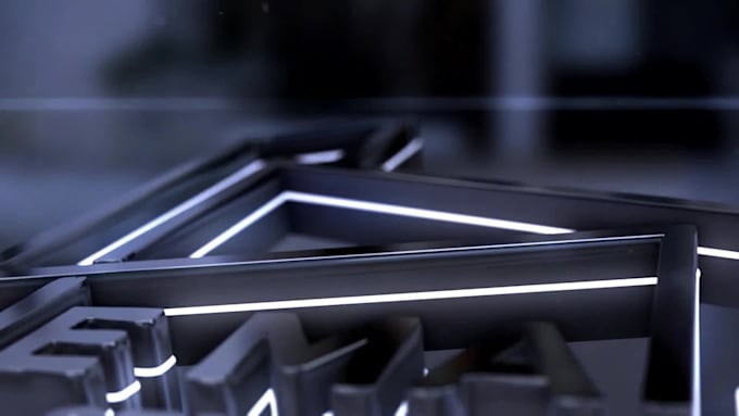 create 3 high tech 3d logo reveal or intro video in 4k