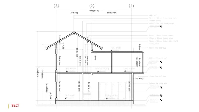 Design 2d Floor Plan,elevation And Section Using Autocad By 