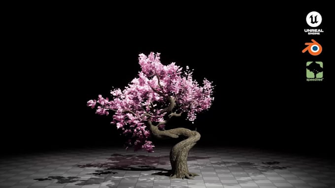 create custom tree 3d model with wind effect