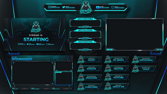 Design custom animated stream overlay for twitch, youtube, and kick by ...