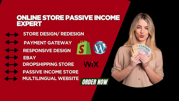 create a passive income ecommerce store on shopify, wix, or wordpress