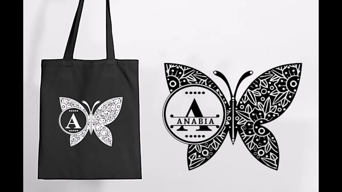 create butterfly monogram logo
