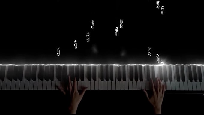 compose animated lyric video melancholic cinematic music and voiceovers