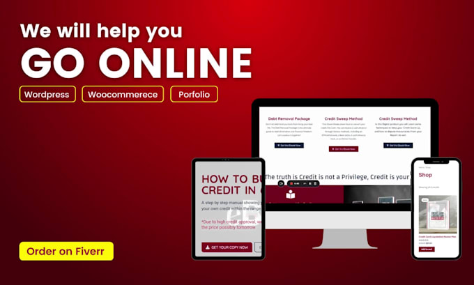 design wordpress, woocommerce, blog , author and company website