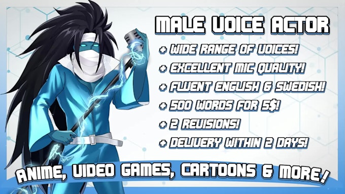 record a high quality male voice over for your project